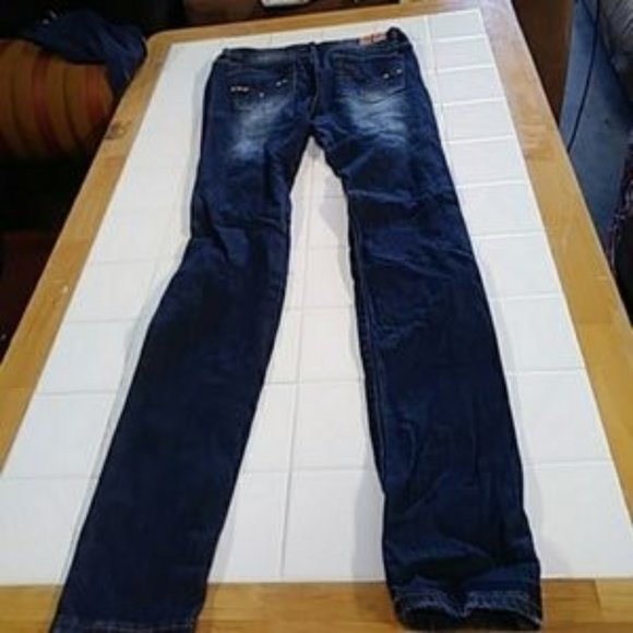 Machine Destroyed Blue Jeans Size 9 - Picture 6 of 8